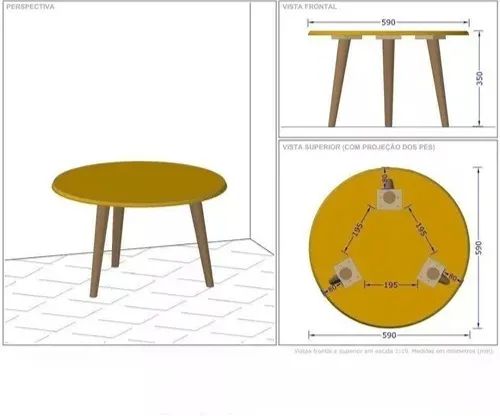 Mesa De Centro Retrô Brilhante - Bechara - ENTREGA EM 24H - Foto 3