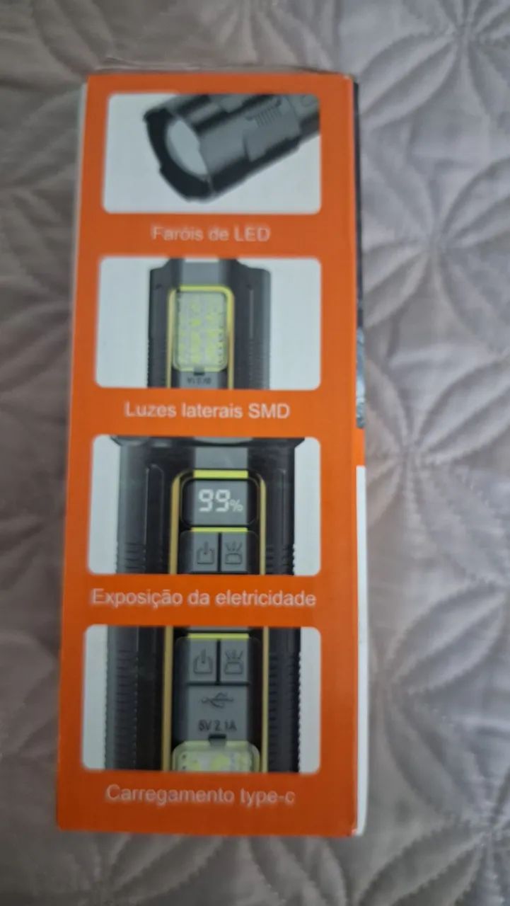 Lanterna Tática com alto poder lumens recarregavel e giroflex - Foto 4