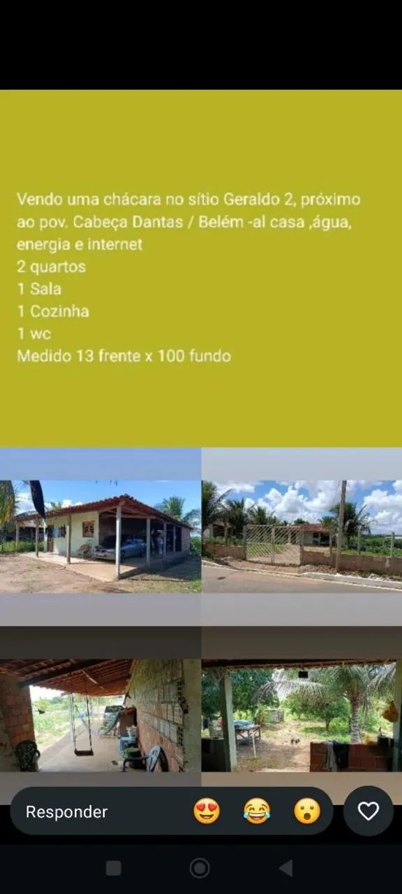 Vendo chácara na cidade de Belém Alagoas 