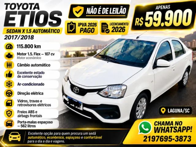 Toyota Etios ETIOS X Sedan 1.5 Flex 16V 4p Aut. 2018