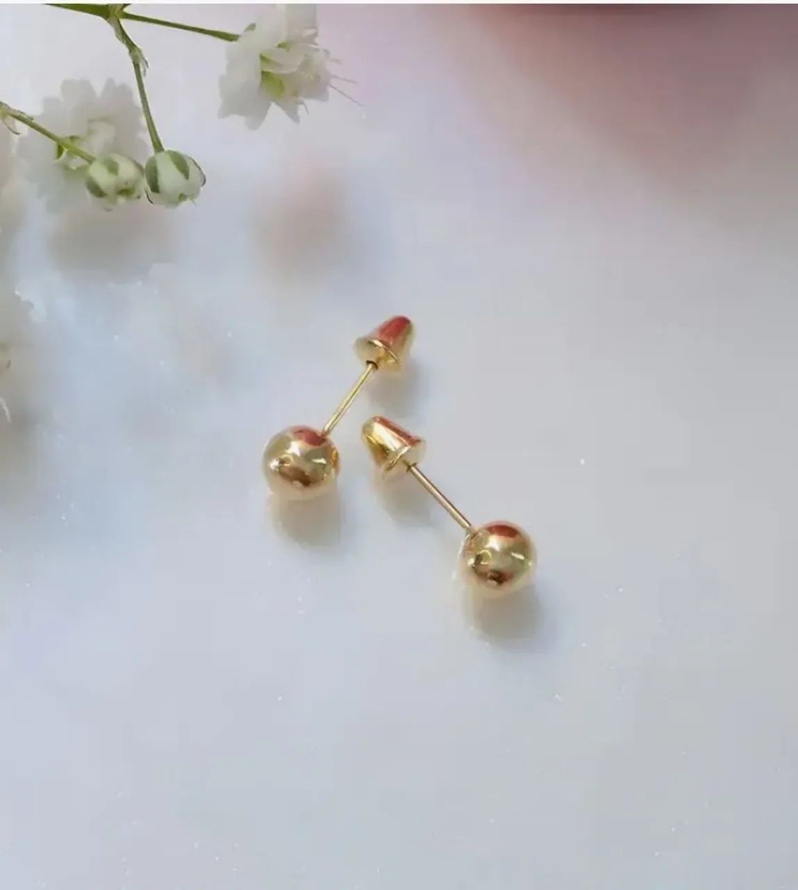 Brinco de Bolinhas 3mm em Ouro 18k - Foto 2