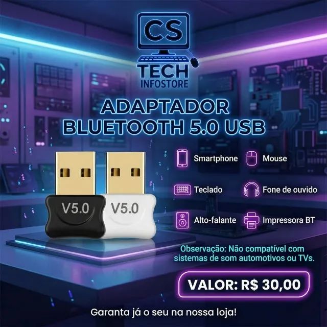 Adaptador Receptor Bluetooth 5.0 USB Para PC Notebook
