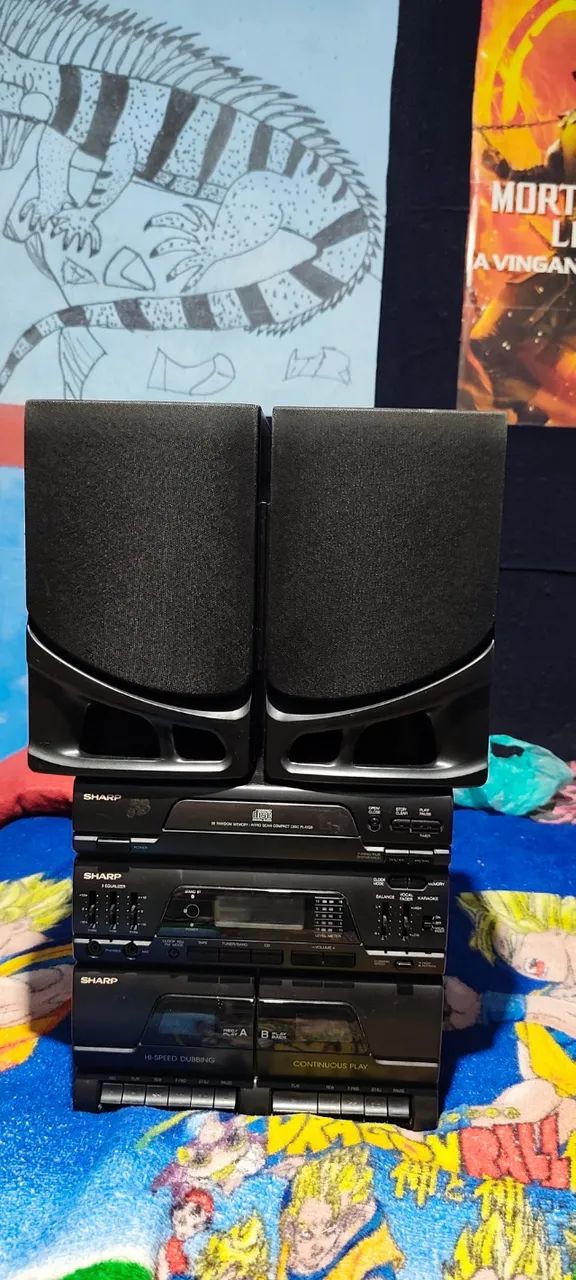 microsystem Boombox Sharp GX-CD560B Leia a descrição - Foto 2