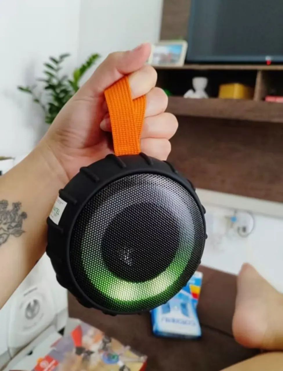 Caixa de som portátil Led 