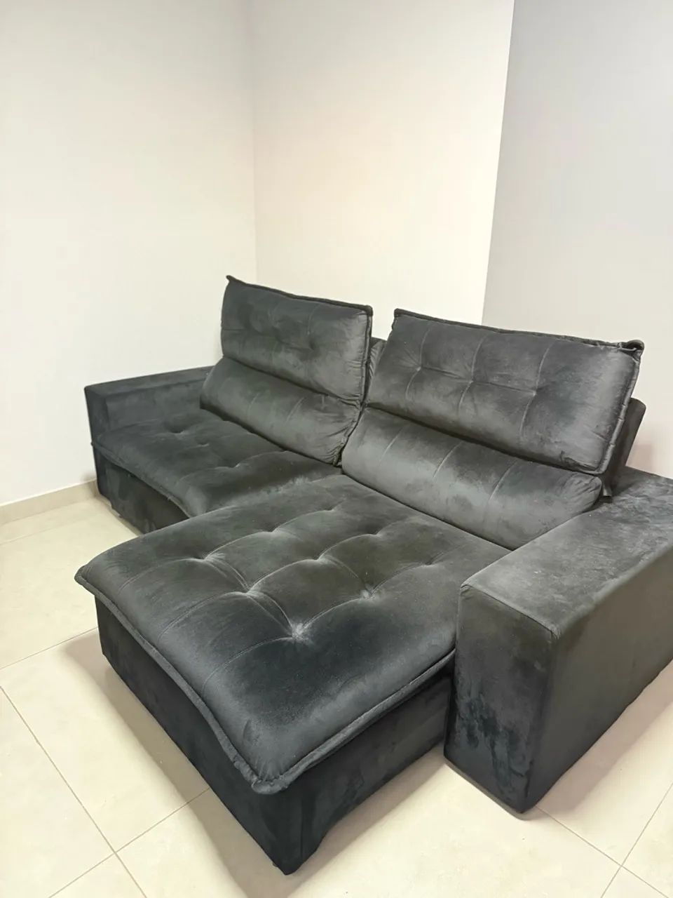 SOFÁ RETRÁTIL PRETO 3M - Foto 2