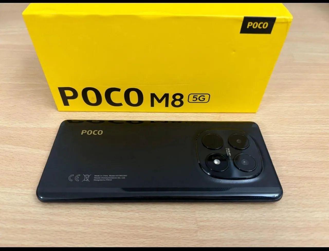 Celular poco m8 5g novo com carregador 45w e capinha básica 