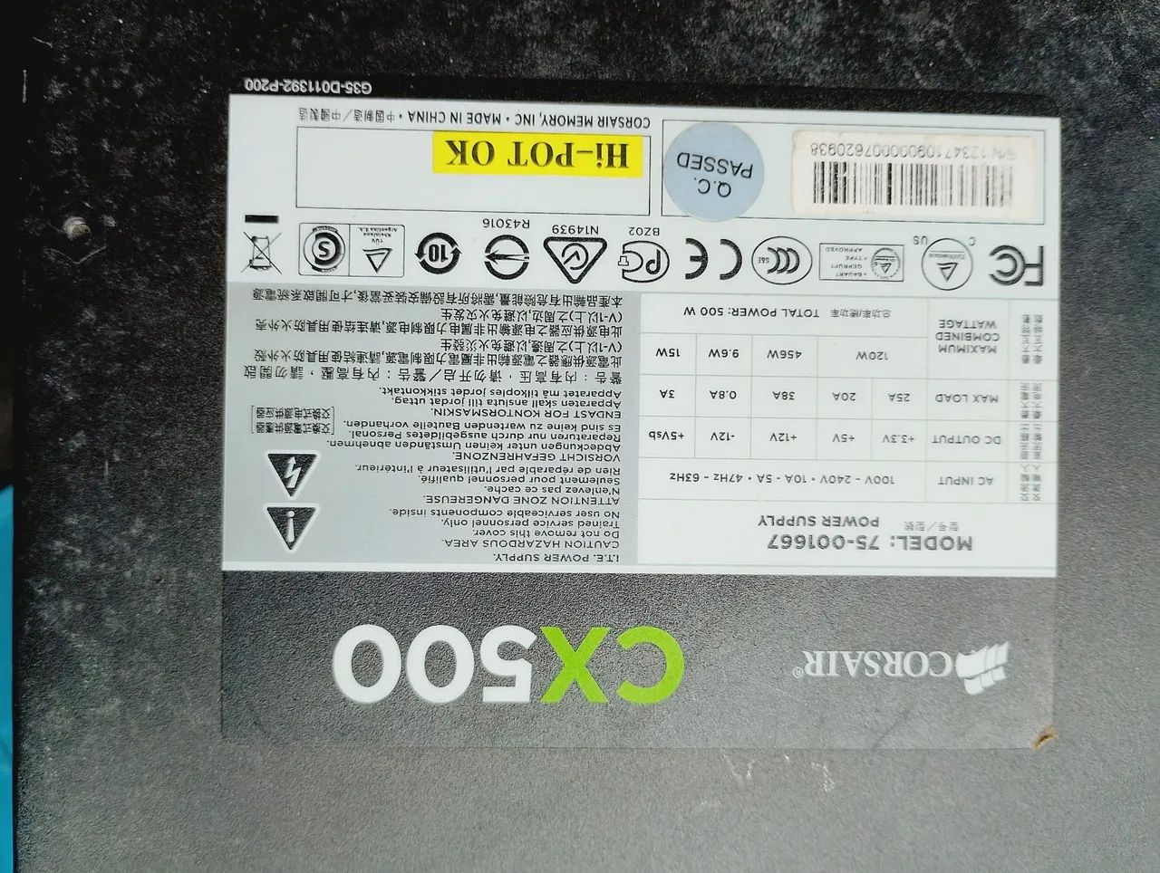 Fonte Corsair para reparo