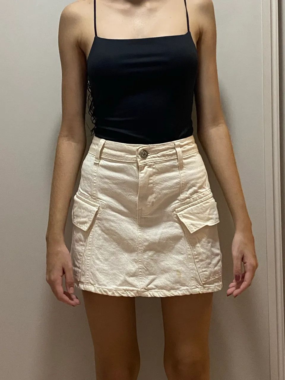 Saia jeans bege