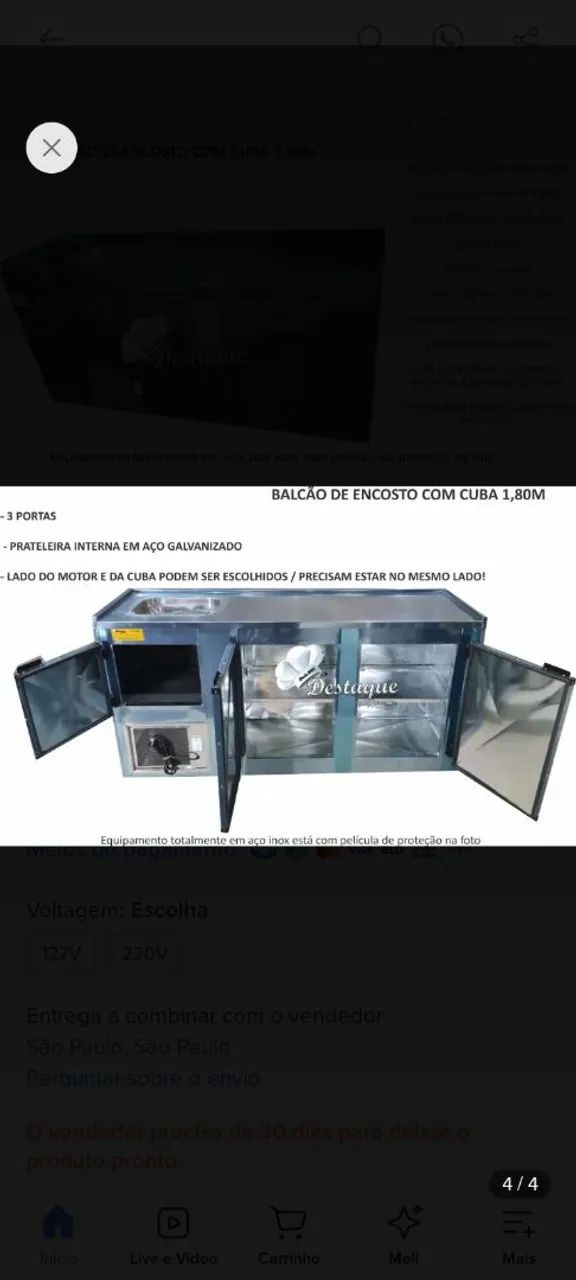 Freezer balcão com cuba de pia (220v). - Foto 4