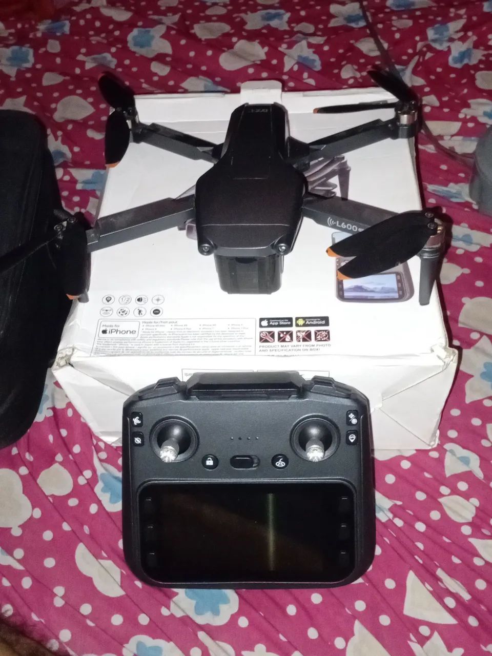Drone l600 pro max controle com tela na caixa quinbo de 3 eixos  2 km de distância  - Foto 3