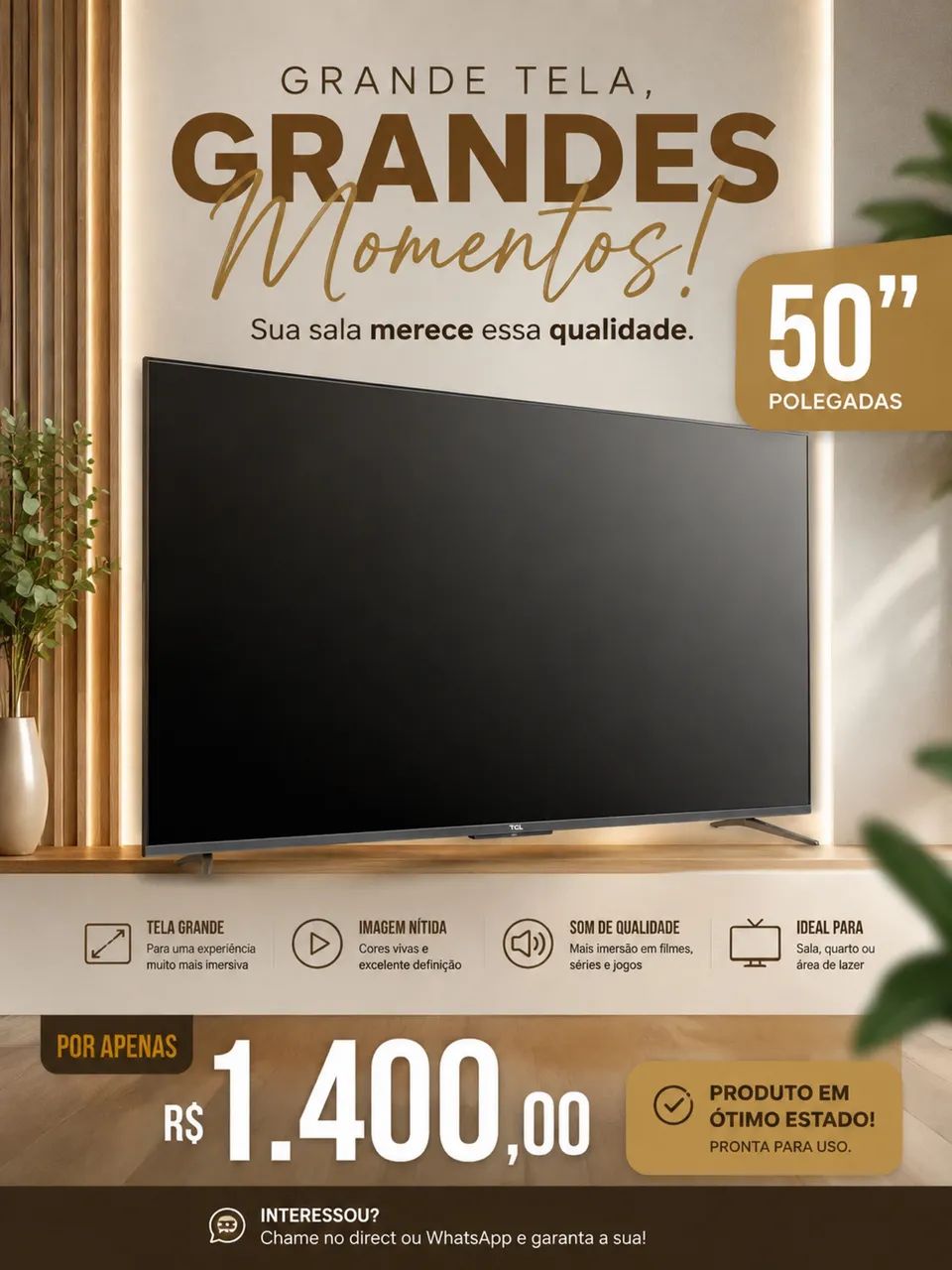 Tv TCL 50 polegadas 