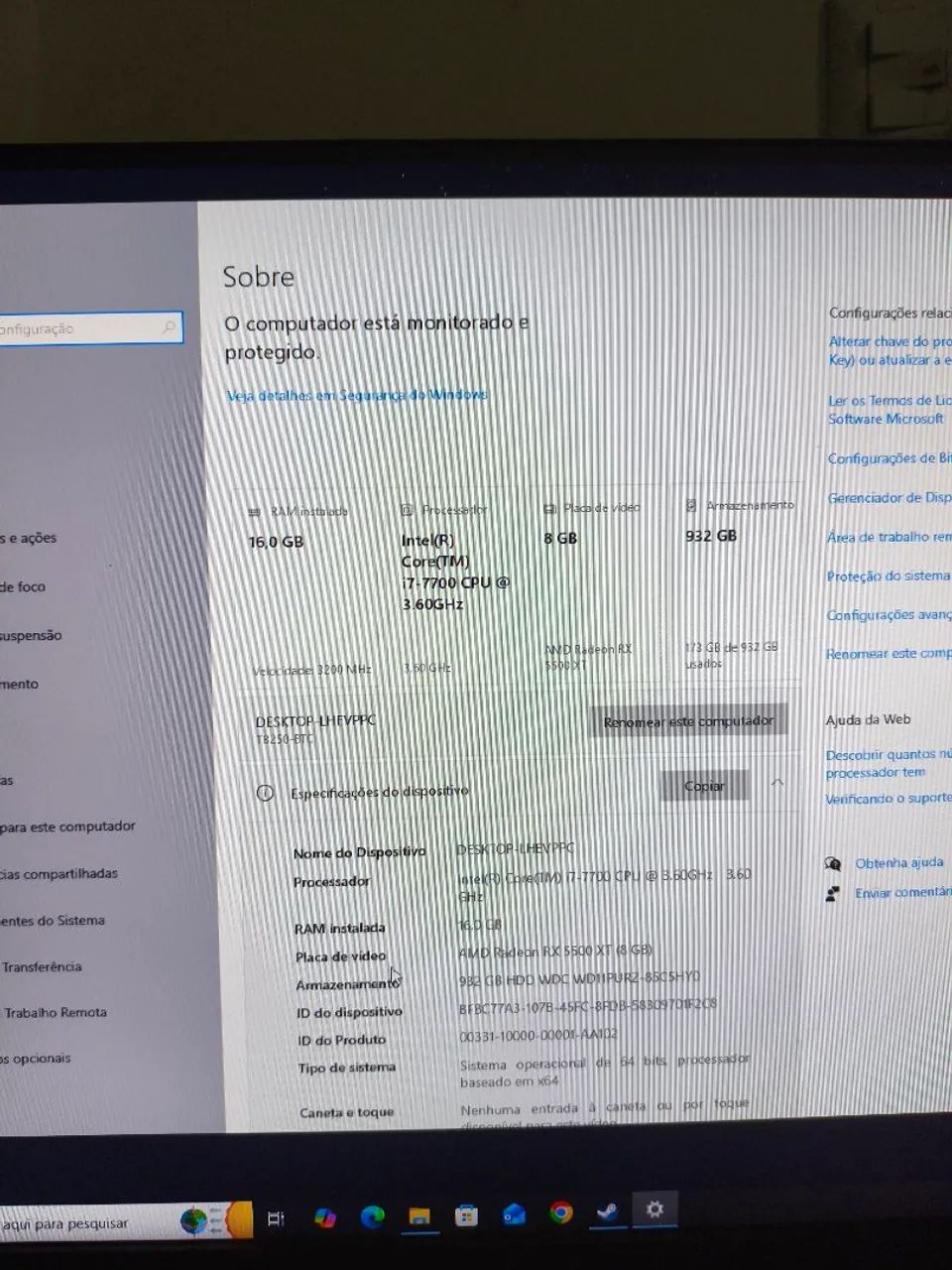Pc completo i7 7700 com 16gb de ram e RX 5500 XT - Foto 2
