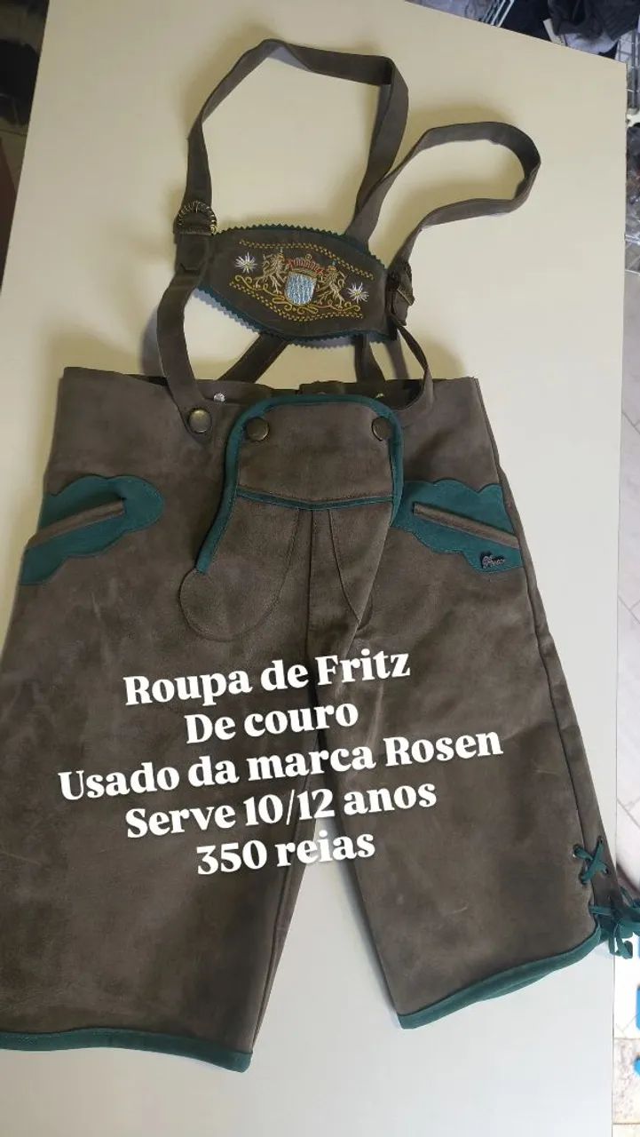 Roupa de Fritz de couro 