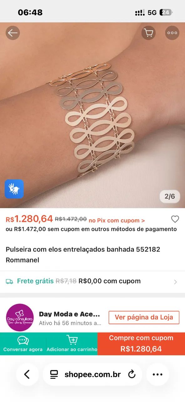Pulseira Romanel usada pouquíssima vezes. - Foto 3