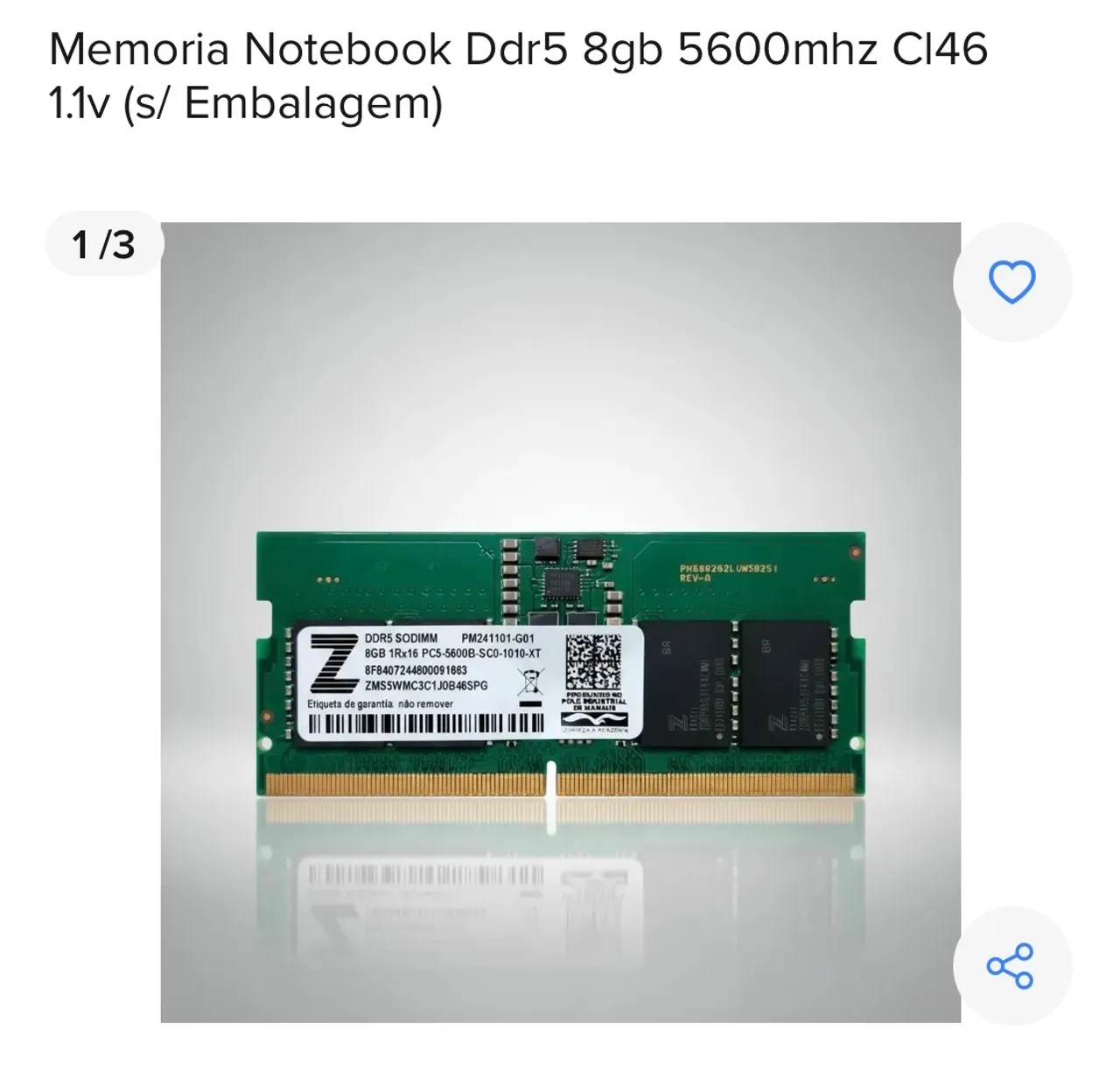 Memoria RAM DDR4 Kingston 32GB Top 1x32 entrego parcelo - Memória