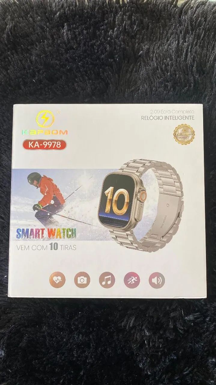 Relógio inteligente smartwatch watch com 10 pulseira 