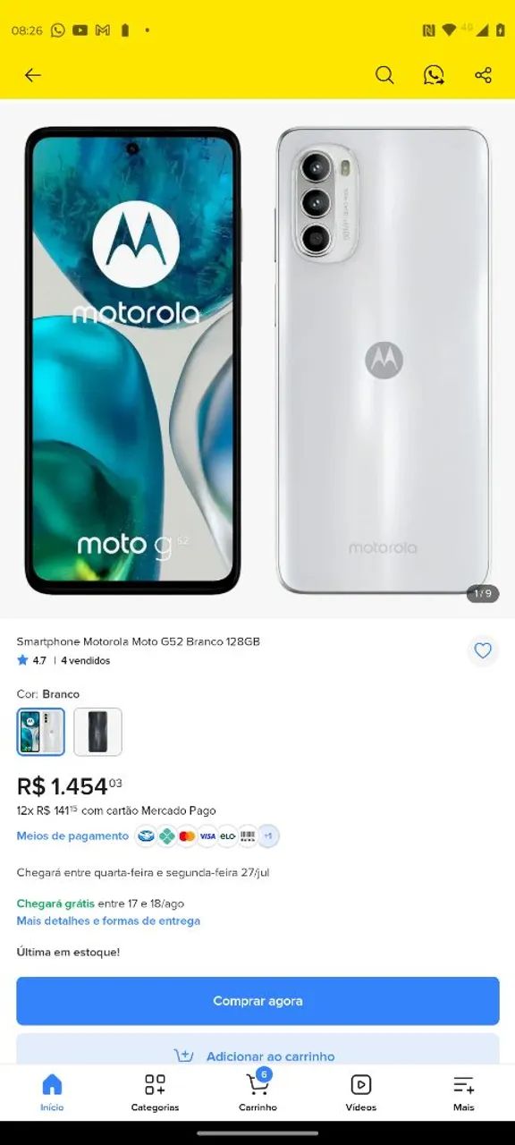 Smartphone Moto G52 Pra HOJE - Foto 5
