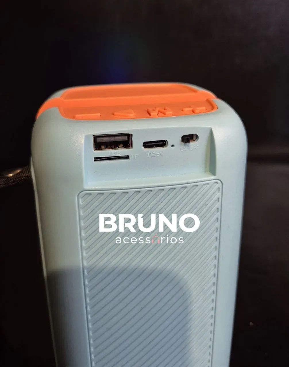 Caixa de som portátil Bluetooth com led - Foto 3