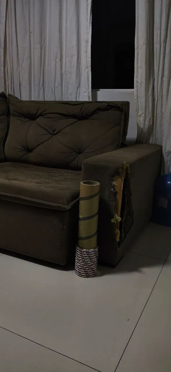 Sofá 2,5m retrátil - marrom - Foto 3