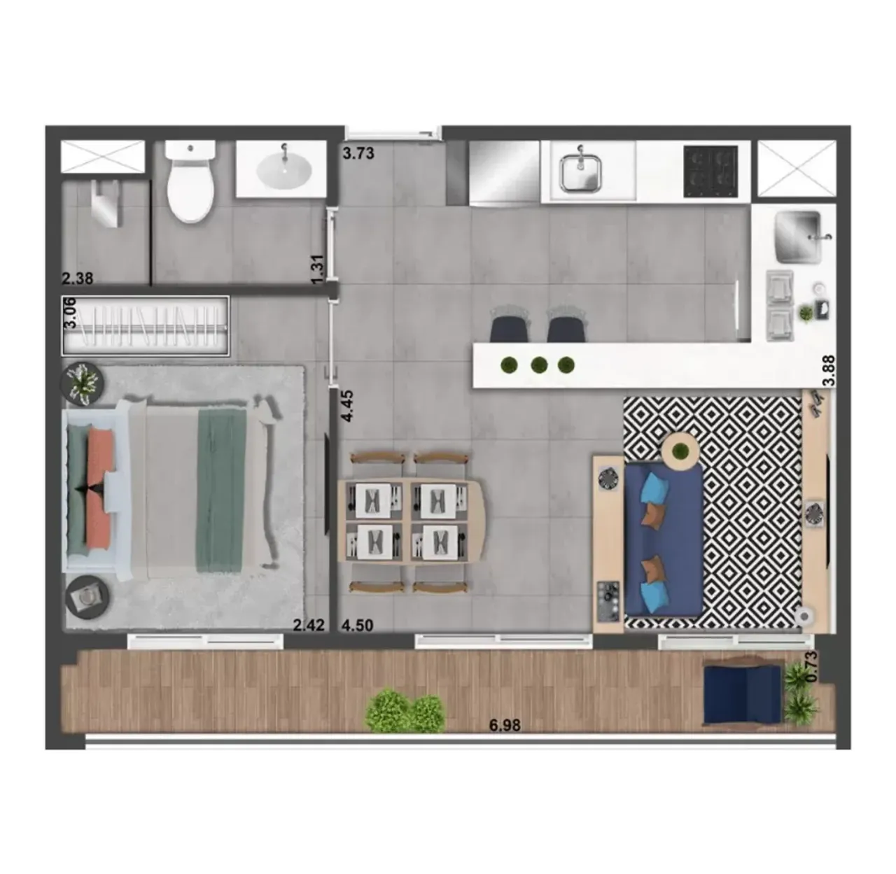 PLANTA 40m²