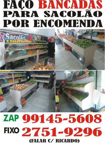 Faço bancadas para sacolão