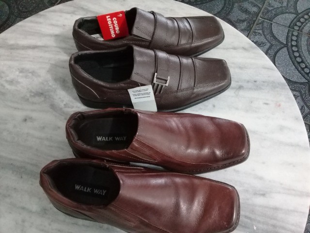sapatos novos confeccionados em couro legitimo