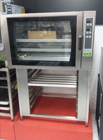 Forno de convecção elétrico p/ panificação HPE80 c/ cap. 4 assadeiras 40x60cm (novo)