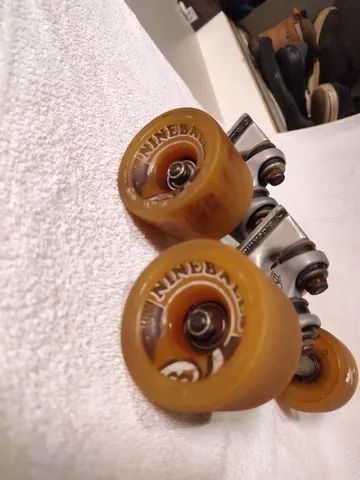 Truck Sidewinder 9 Prata Gullwing + Rodinha nineballs 74mm 78a - Foto 4