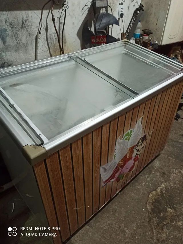Freezer tampa de vidro 