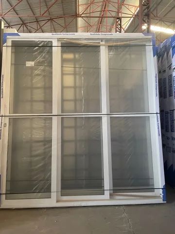 Portas de correr 3 folhas com vidro Temperado Blindex sem travessa