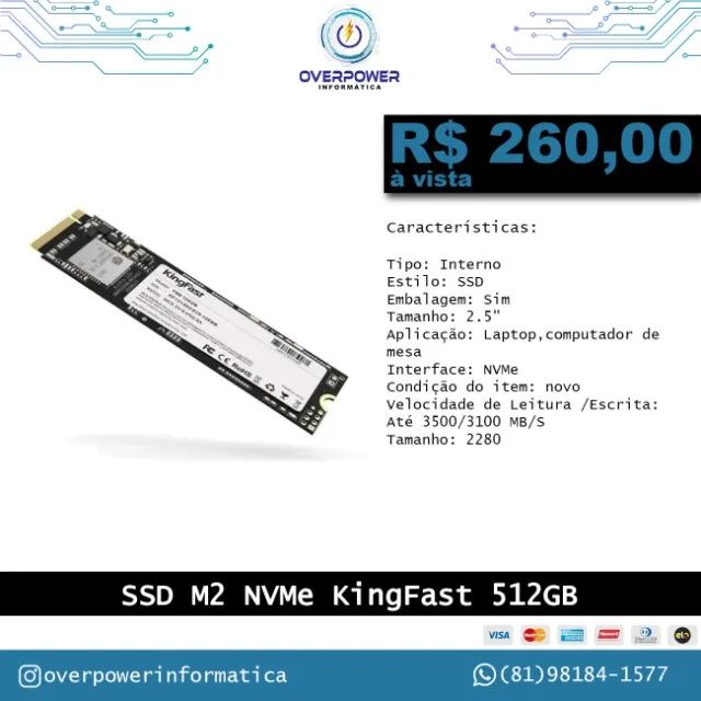 SSD M2 NVMe 512gb - NOVO