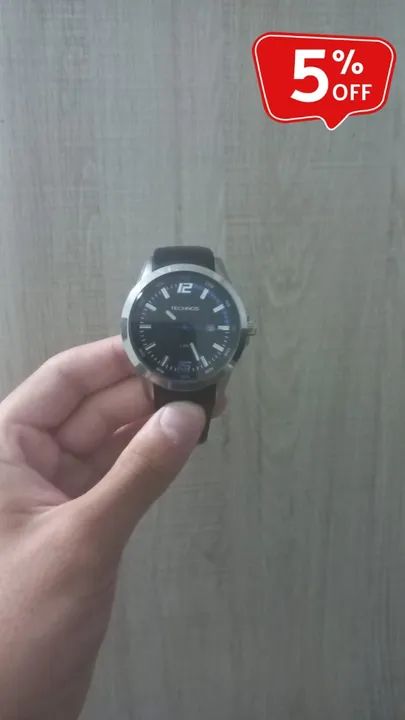 Relogio Technos Masculino Preto Azul p. Borracha 2115Kpt/8A