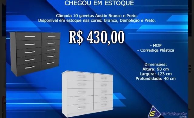 Vendo cômoda 10 gavetas poucas unidades  - Foto 3
