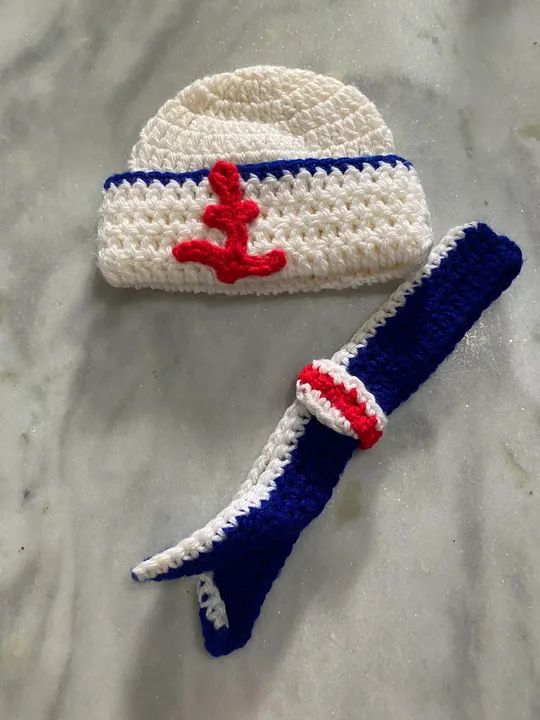 Conjunto de Crochê para Bebê - Marinheiro - Foto 4