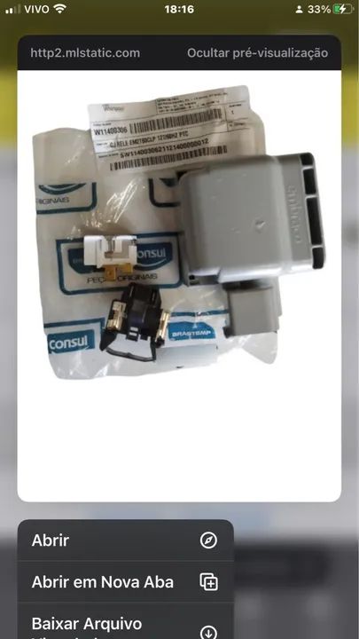CJ RELE EM2T60CLP 127/60HZ PTC COMBO original novo  Ref: W11400306 geladeira refrigerador