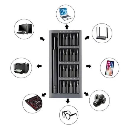 Kit De Chaves De Precisão 25 Peças C/ Estojo Desmonta E Monta Pc Game Celular z766 - Foto 2