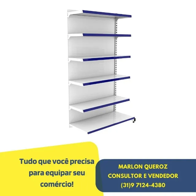 Gondola de Parede Branca 2,0M 30x40 Nova