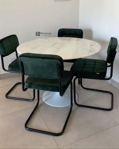 Mesa Saarinen mármore espírito santo 90cm Oferta 