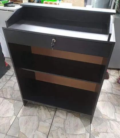 Balcão Caixa + 2 Balcões Vitrine Preto - Novo - Fabricação Própria - Foto 2