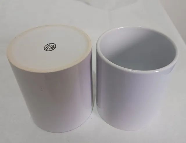 Kit Canecas Porcelana Branca + Caixinhas Brancas