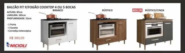 Balcão para cooktop de 4 e 5 bocas novo  - Foto 4