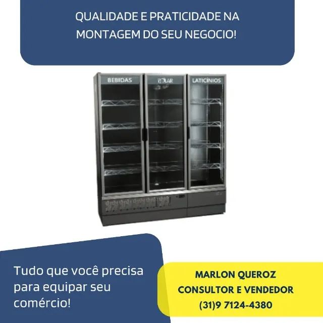 Expositor Refrigerado 3 Portas Polar Novo
