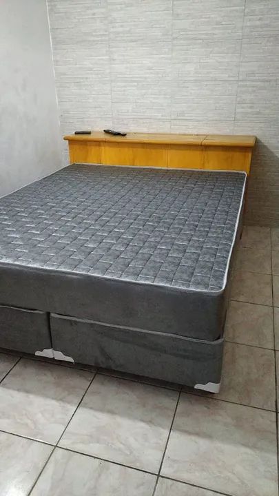 Colchão de espuma D45 + cama box base bipartida