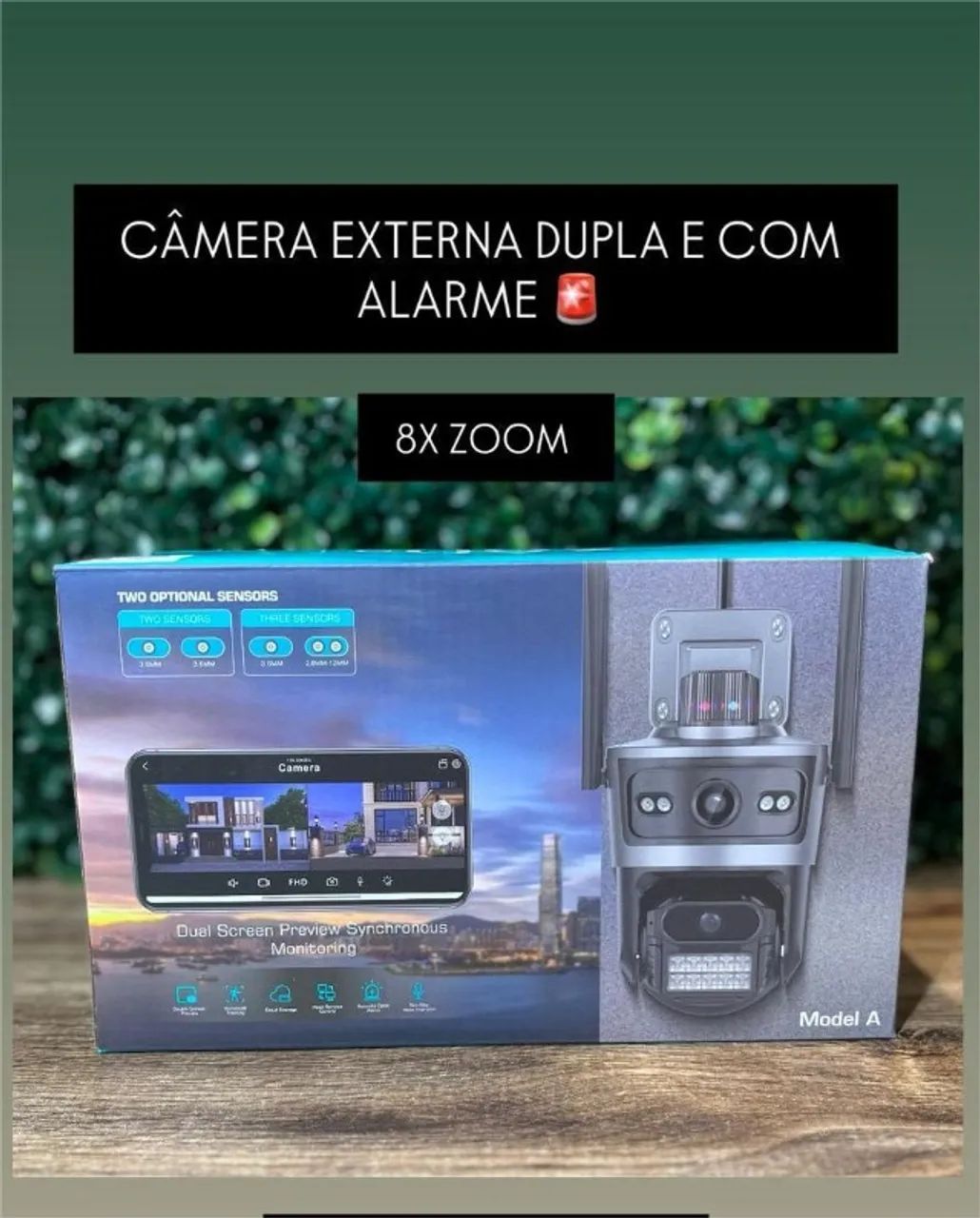 CAMERA EXTERNA DUPLA E COM ALARME 