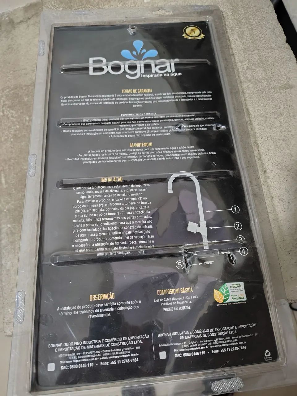 Torneira Lavatório Mesa Bognar Linha Premium - 1/4V Cobre C55 - Foto 3