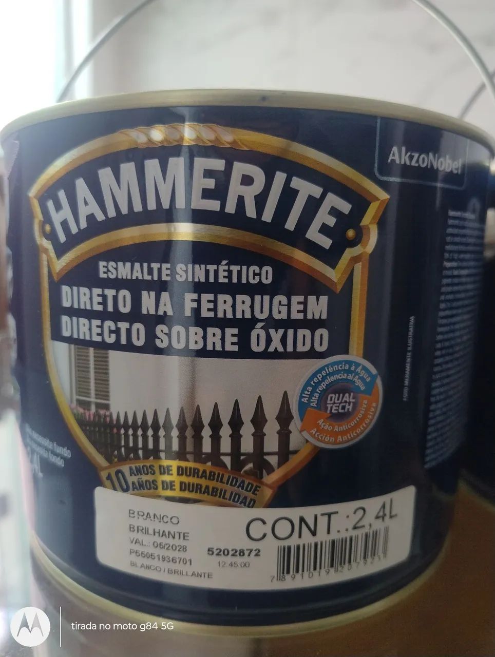 vendo 4 latas deEsmalte sintético Hammerite cor branco  brilhante,160 R$ a unidade - Foto 3
