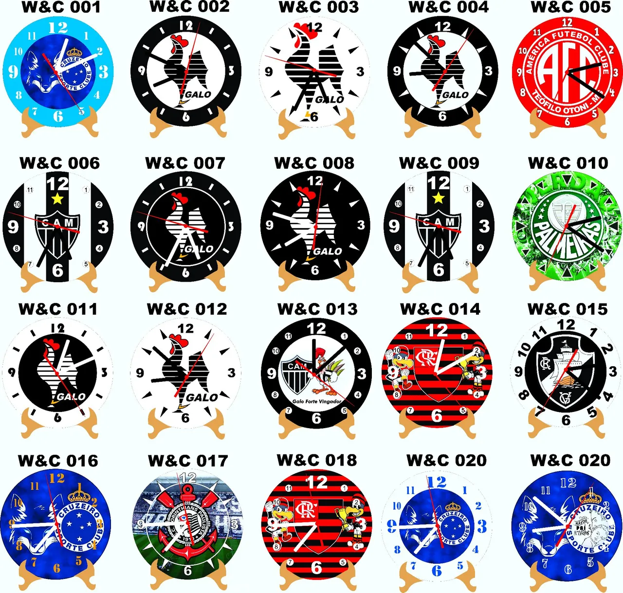 Relógios de Parede Personalizados - Clubes de Futebol