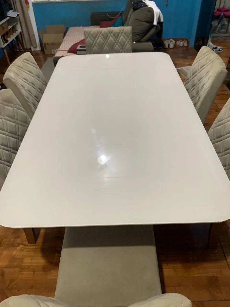 Mesa de Jantar Branca com Cadeiras