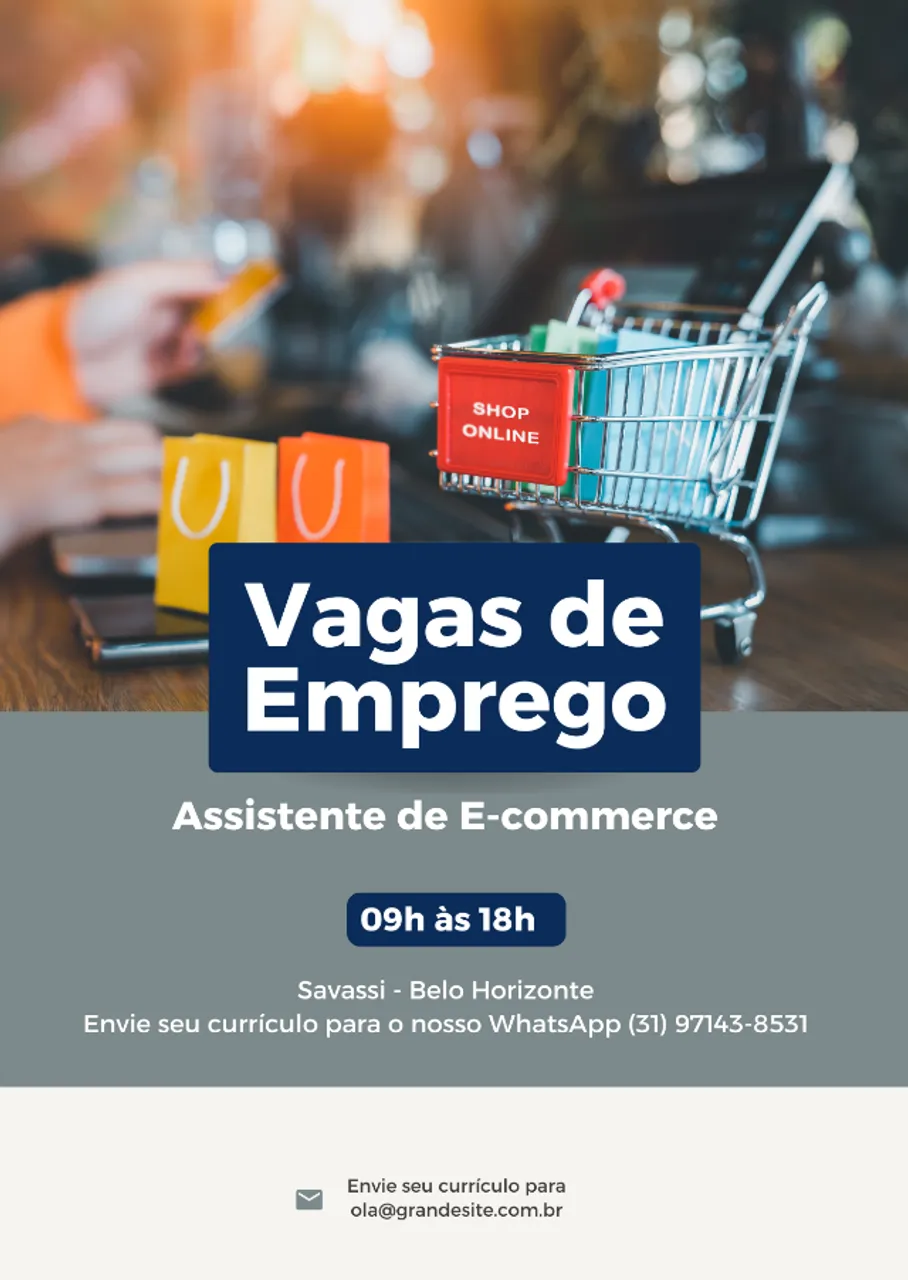 Vaga: Assistente de E-commerce - Presencial (CLT) Belo Horizonte (Savassi)