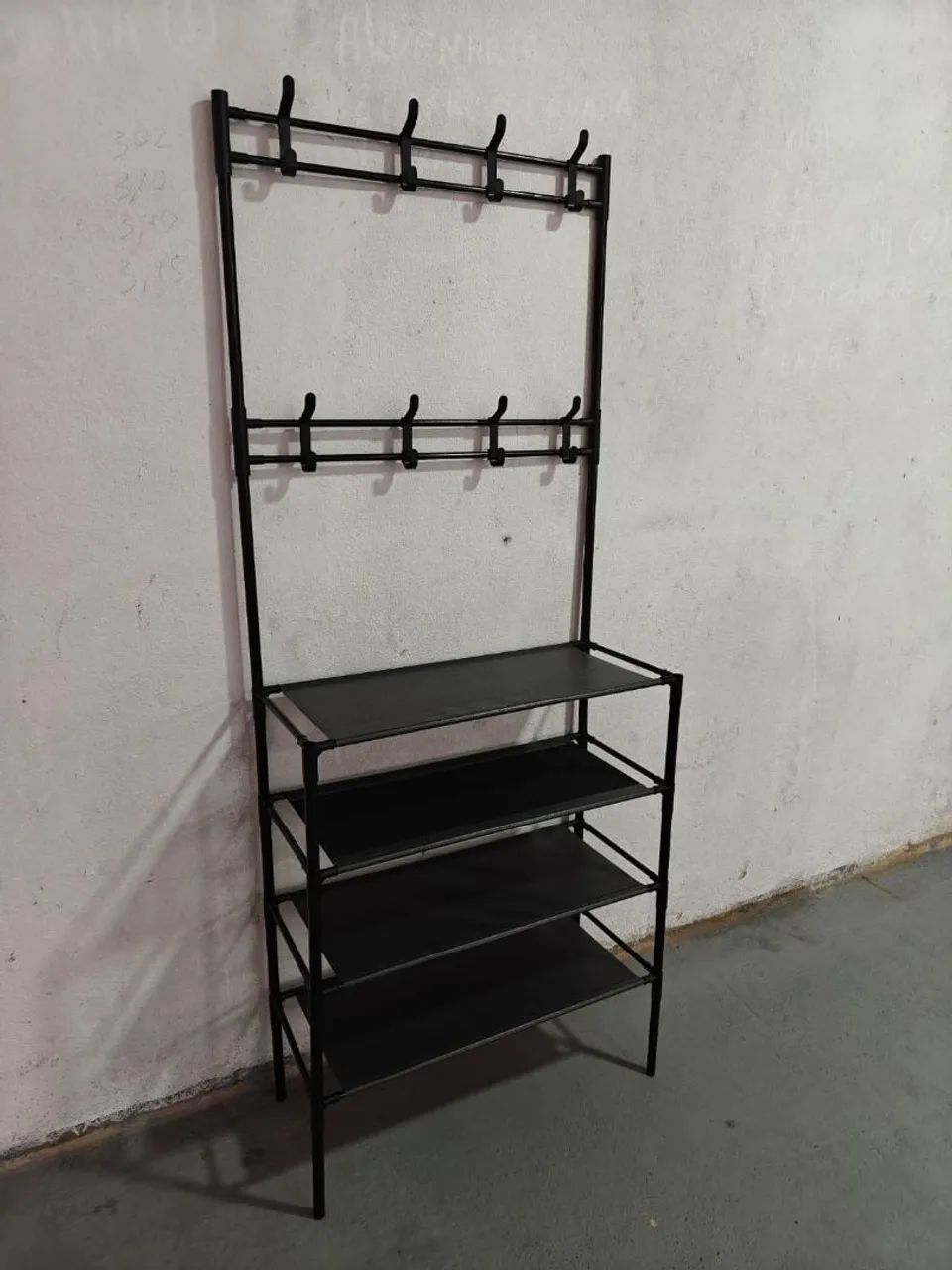 Sapateira de Metal com Cabideiro Preto - Foto 3